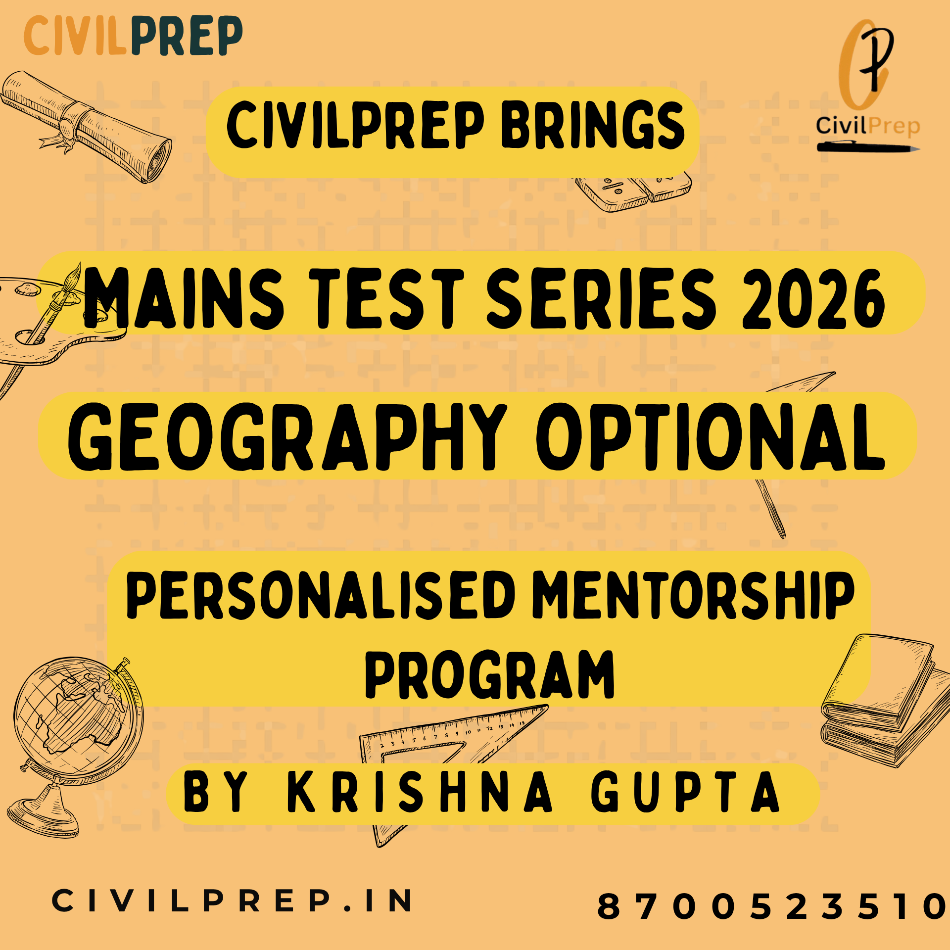 Geography Optional Mains Test Series 2026 – CivilPrep by Krishna Gupta
